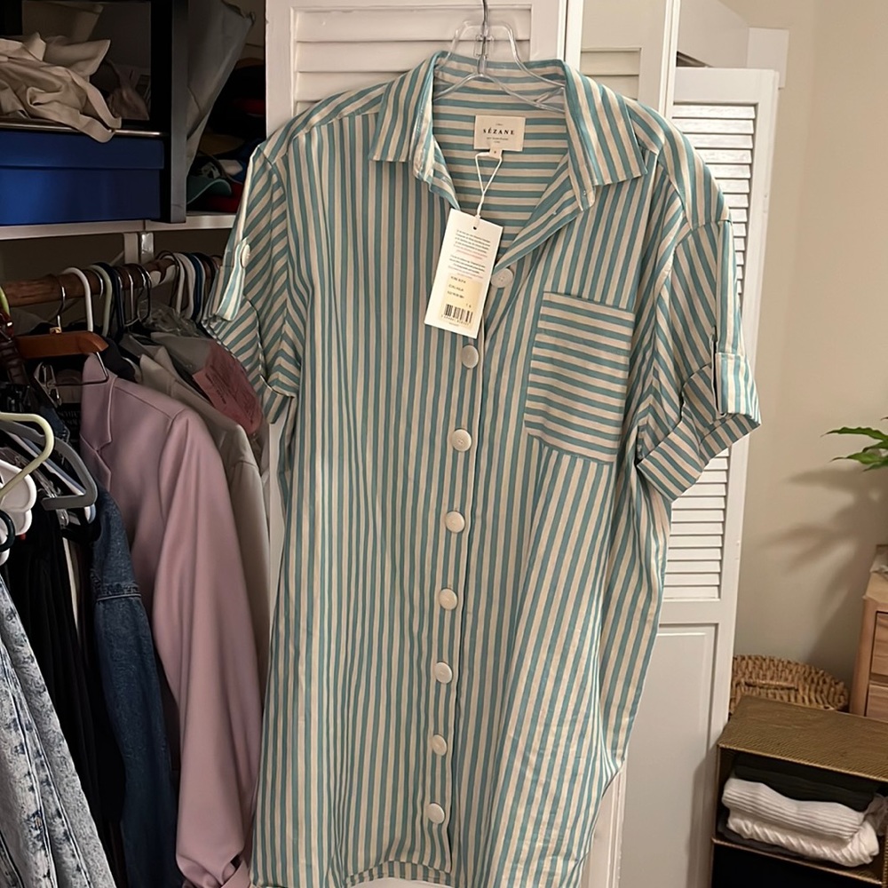 NWT Sezane linen Sofia dress - S